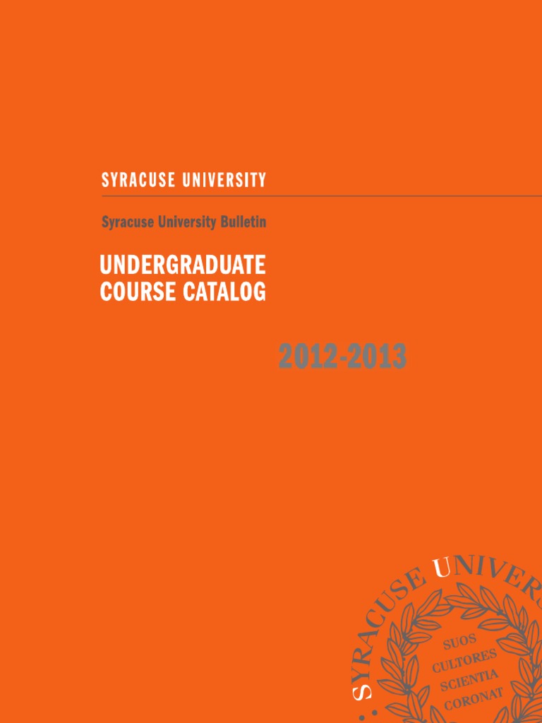 Syracuse University Undergraduate Course Catalog | PDF