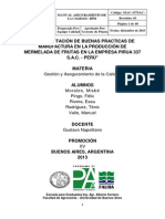 Implementación de Buenas Practicas de Manufactura en La Producción de Mermelada de Frutas en La Empresa Pirua 337 S.A.C. - Perú