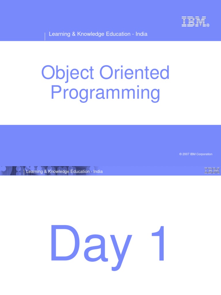 Object Oriented Programming: Learning & Knowledge Education - India ...