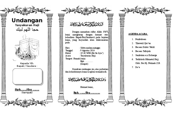 65+ Contoh Surat Undangan Pengajian Naik Haji Terbaru
