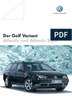 Der Golf IV Variant Atlantic & Atlantic Style Prospekt