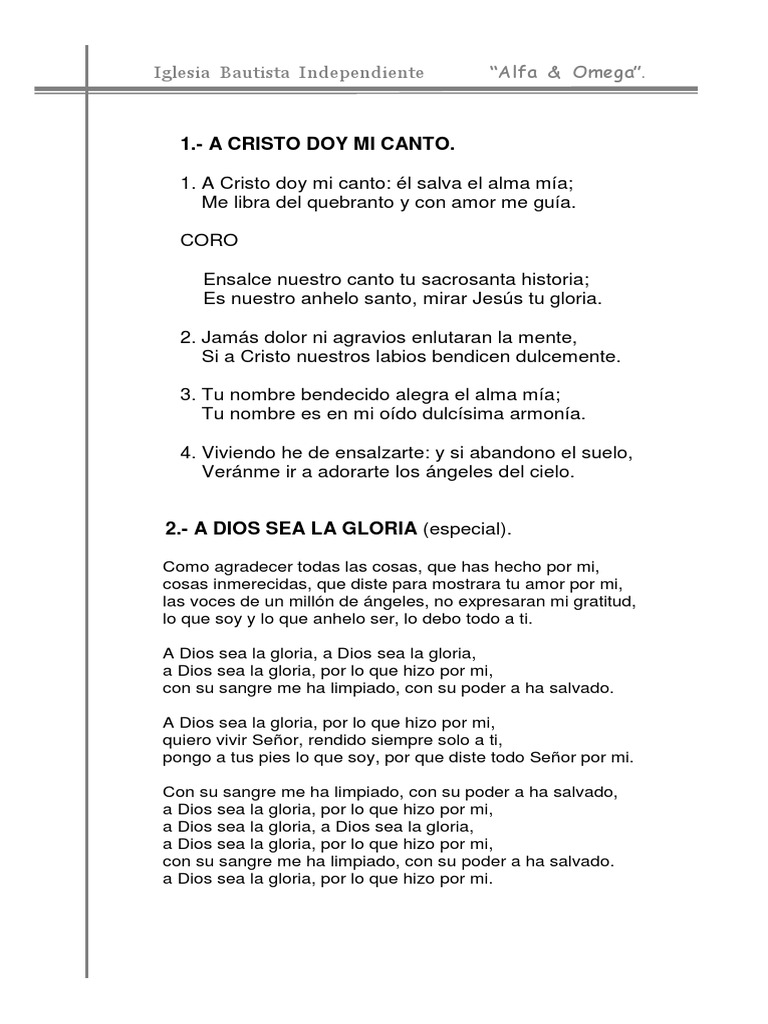 Himnario de la Iglesia Bautista Alfa & Omega | PDF | Cristo (título ...