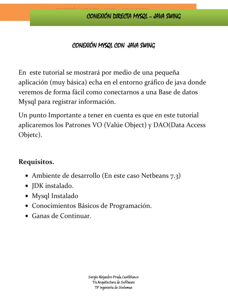 Conexión Mysql - Java Swing | PDF | Java (lenguaje de programación ...