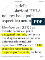 Efficacia Delle Manipolazioni HVLA Nel Low Back Pain Aspecifico Acuto