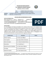 Informe de junta extraordinaria de curso del tercer año de bachillerato general unificado diurno B del Colegio Modesto Chávez