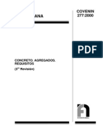 COVENIN 277-2000 Concreto - Agregados y Requisitoss