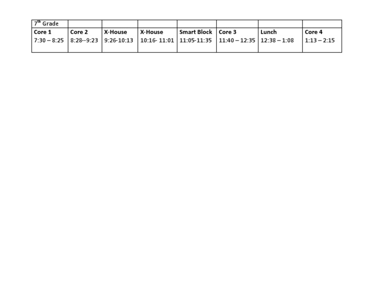 New 7th Grade Schedule | PDF