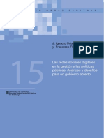 Criado y Rojas. Las Redes Sociales Digitales en La Gestion y Las Politicas Publicas Avances y Desafios Para Un Gobierno Abierto