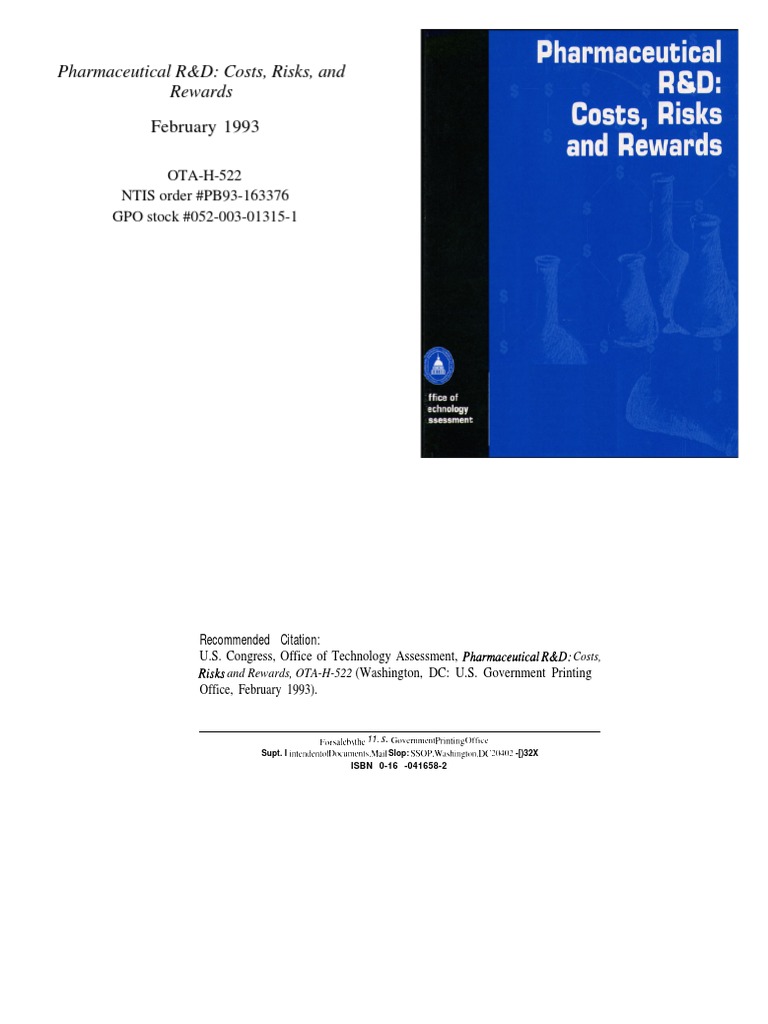Pharmaceutical r d costs risks and rewards pdf