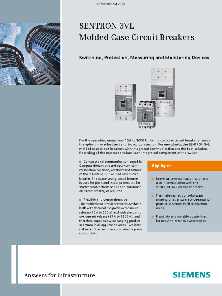 Siemens MCCB 3vl PDF Alternating Current Switch