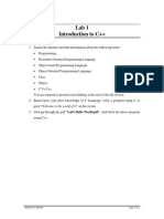 Lab 1 Introduction To C++: CE00318-2-DWDS Page 1 of 1