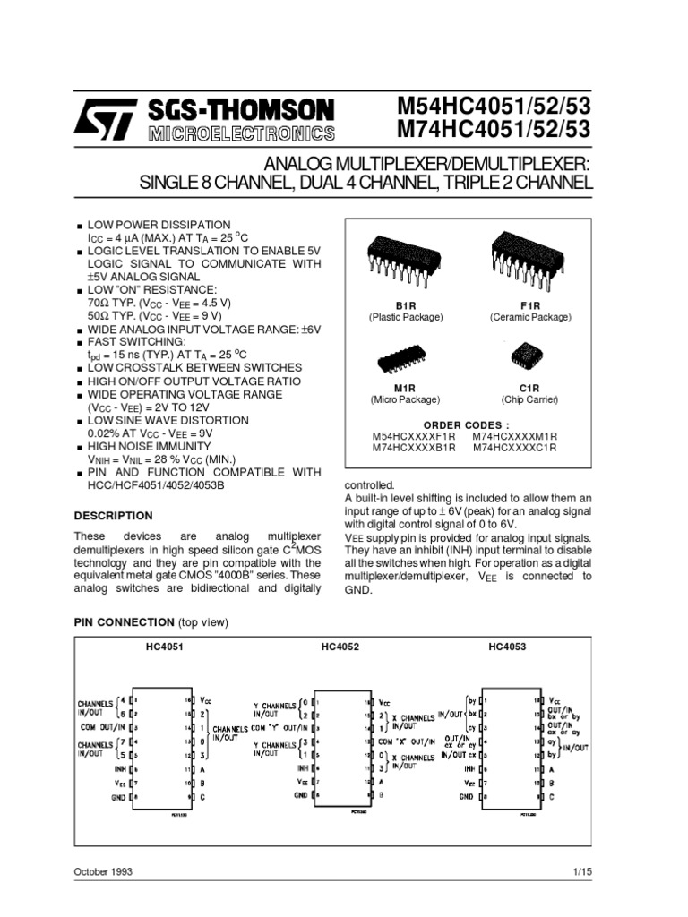 74HC4051 | PDF | Electrical Engineering | Electronics