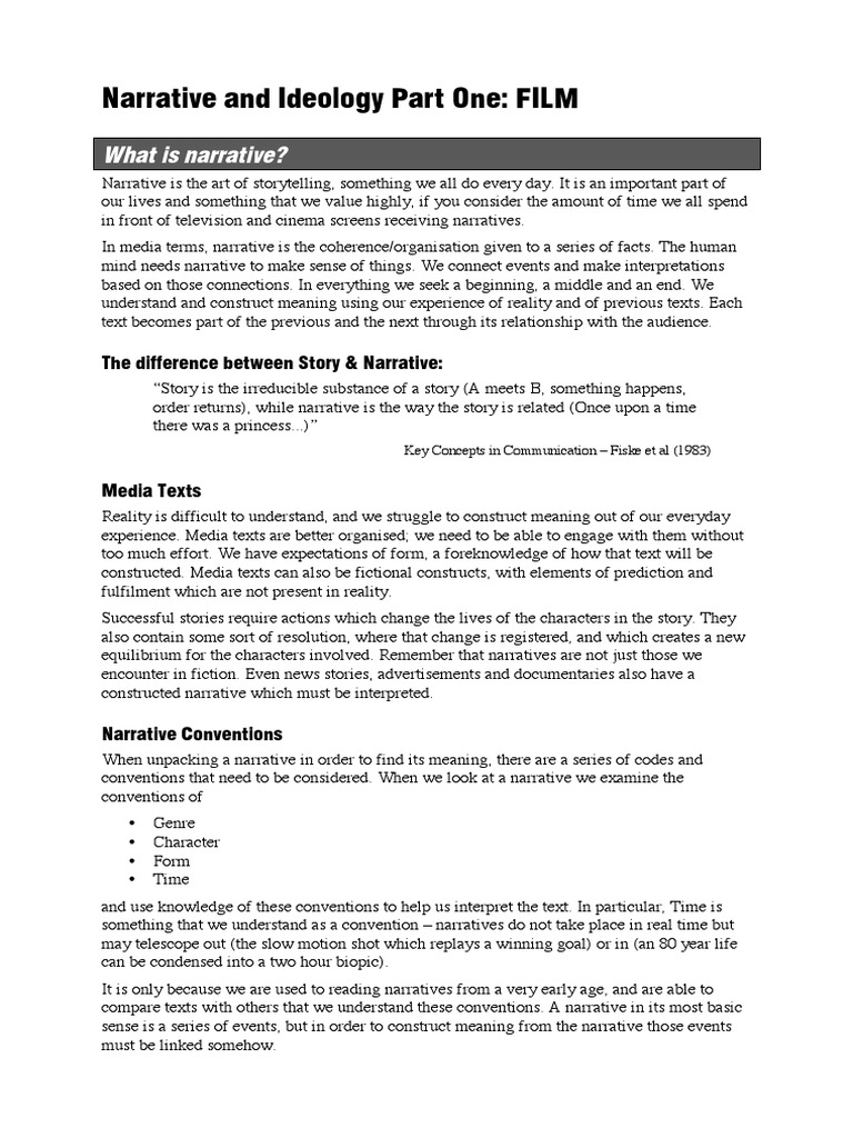 Narrative and Ideology | PDF | Plot (Narrative) | Narrative