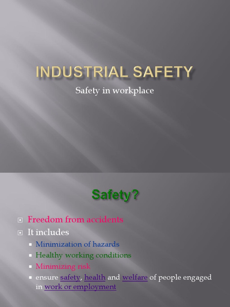 Industrial Safety PDF Occupational Safety And Health Risk