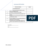 Assessment ITR Checklist
