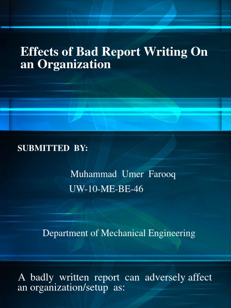 Impact of Poor Report Writing | PDF | Career & Growth | Business