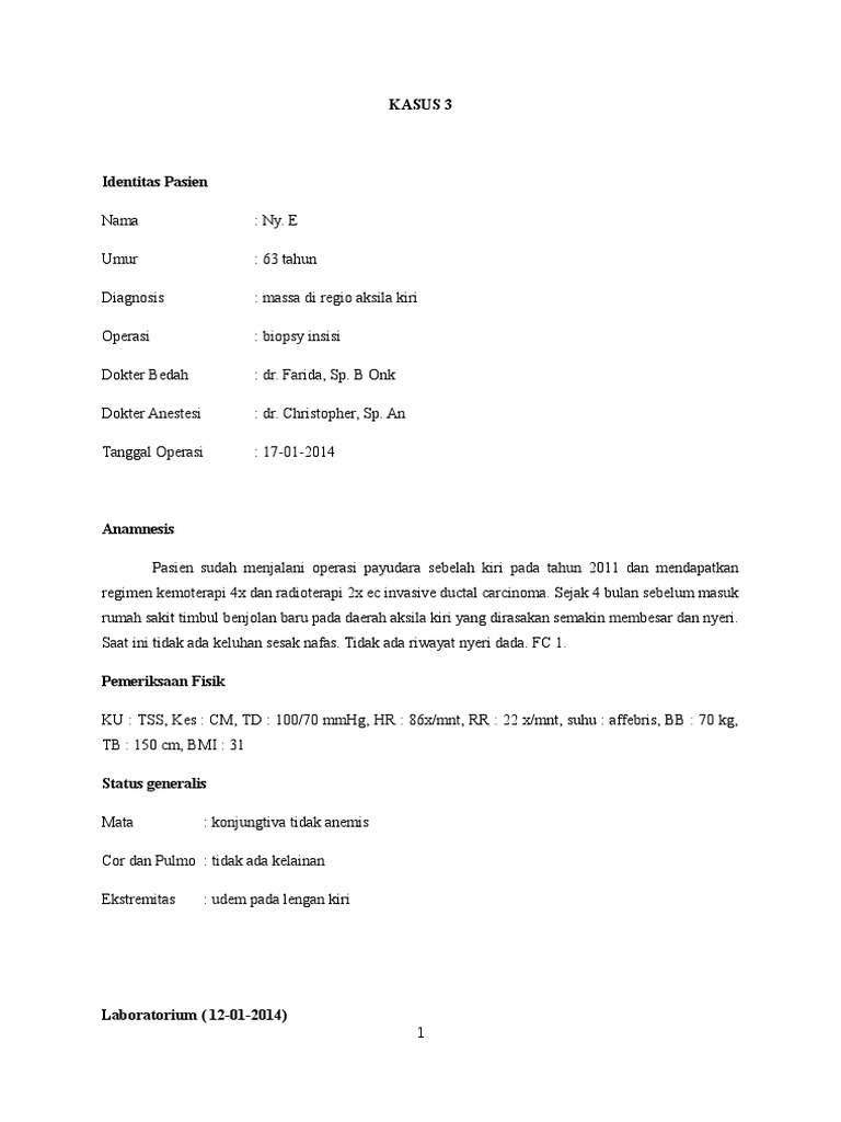 Biopsi Insisi pada Pasien Kanker Payudara | PDF