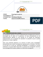 Planificación Del Curso de Investigación Agricola