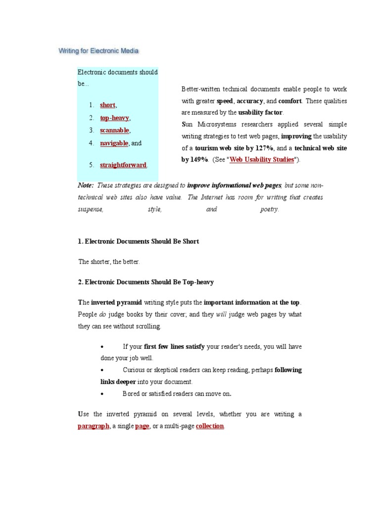 Best Practices for Effective Electronic Documents | PDF | Hyperlink ...