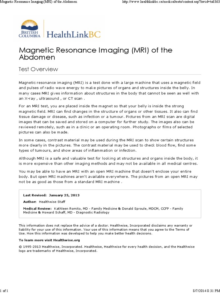 Magnetic Resonance Imaging . | PDF | Self-Improvement | Science ...
