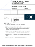 Operating Procedure for BOD Incubator at Om Bio Sciences & Pharma College