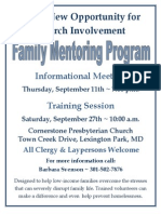 Flyer Mentoring Program Cornerstone072014