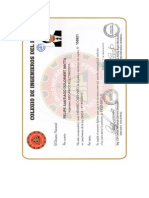Certificado de Colegiatura Del Colegio de Ingenieros Del Peru