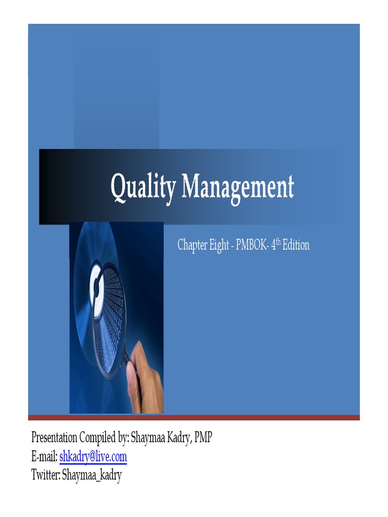 PMBOK - CAP 8 Quality Management | PDF | Project Management | Audit