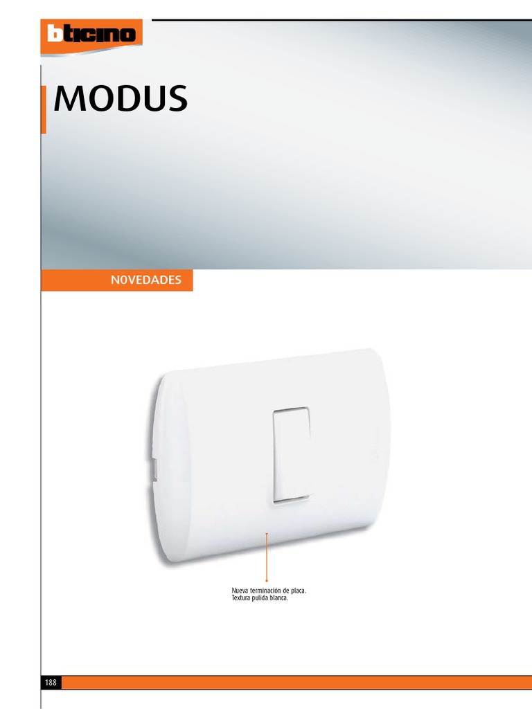 CATALOGO Bticino Modus | PDF | Tornillo | Componentes