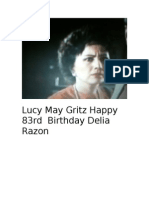Lucy May Gritz Happy 83rd Birthday 