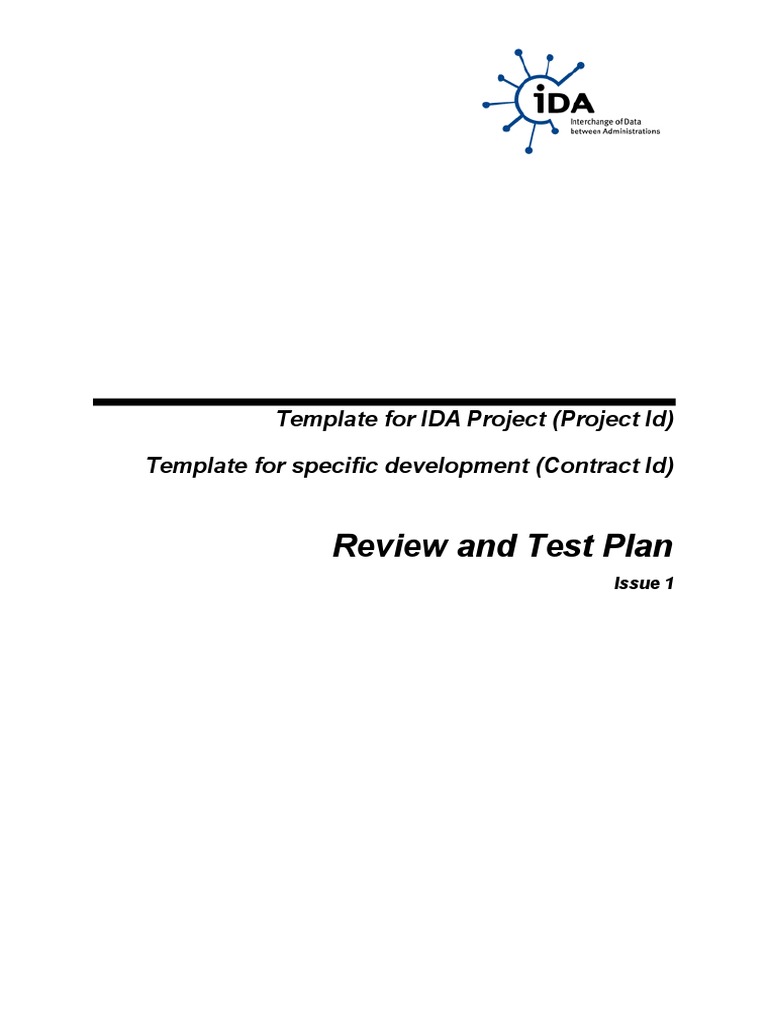 IDA Project Review and Test Plan Template | PDF | Software Development ...