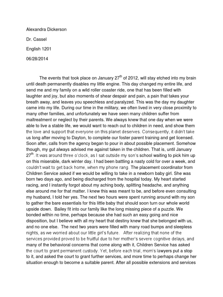 essay about being adopted