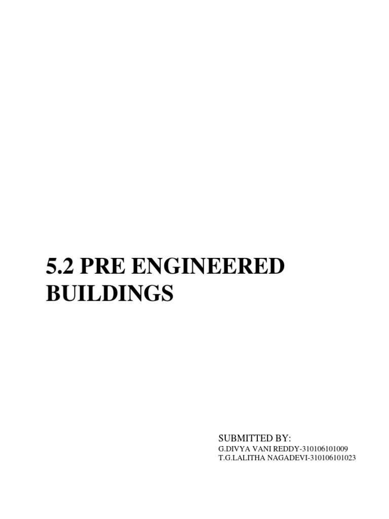 Pre Engineered Buildings Word | PDF | Framing (Construction) | Stiffness