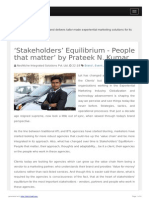 ‘Stakeholders’ Equilibrium - People that matter’ by Prateek N. Kumar 
