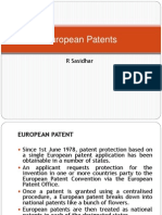 European Patents: R Sasidhar