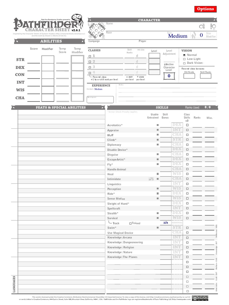 Character Sheet for RPG Campaigns | PDF
