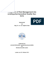 Integration of Risk Management Into Existing Pharmaceutical Quality Systems