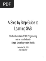 A Step by Step Guide To Learning SAS