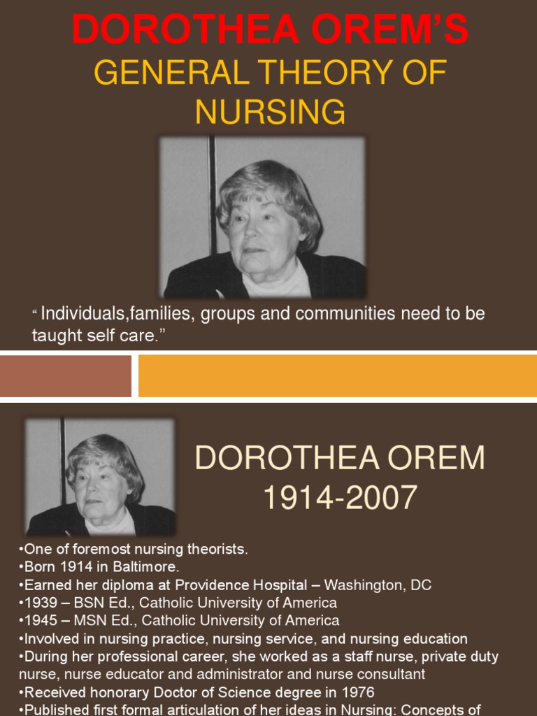 Dorothea Orem | Nursing | Health Care