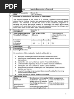 Islamic Economic Finance Course Outline