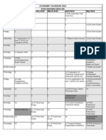 Academic Calendar 2014 Even Semester (2013-14) Days January, 2014 February, 2014 March, 2014 April, 2014 May, 2014