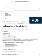 Working in the United States - Authorization to Work in the US