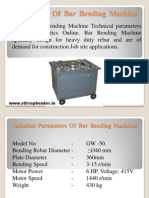 Parameters of Automatic Bar Bending Machine