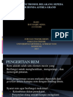 Analisa Rem Tromol Belakang Sepeda Motor Honda Astrea