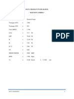 Data Dimensions and Stability Calculations for Cargo Ship "KM NUPY CERRIA