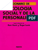 Diccionario de La Psicología Social y de La Personalidad