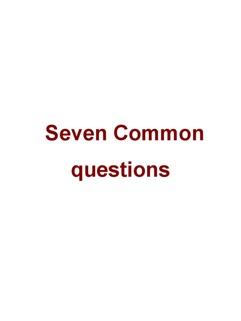 7 Common Questions | PDF | Quran | Islam
