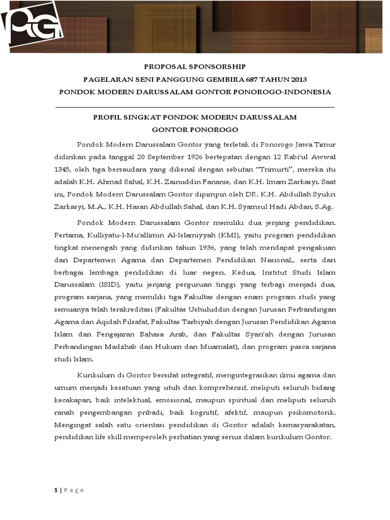 Proposal Panggung Gembira 687 | PDF