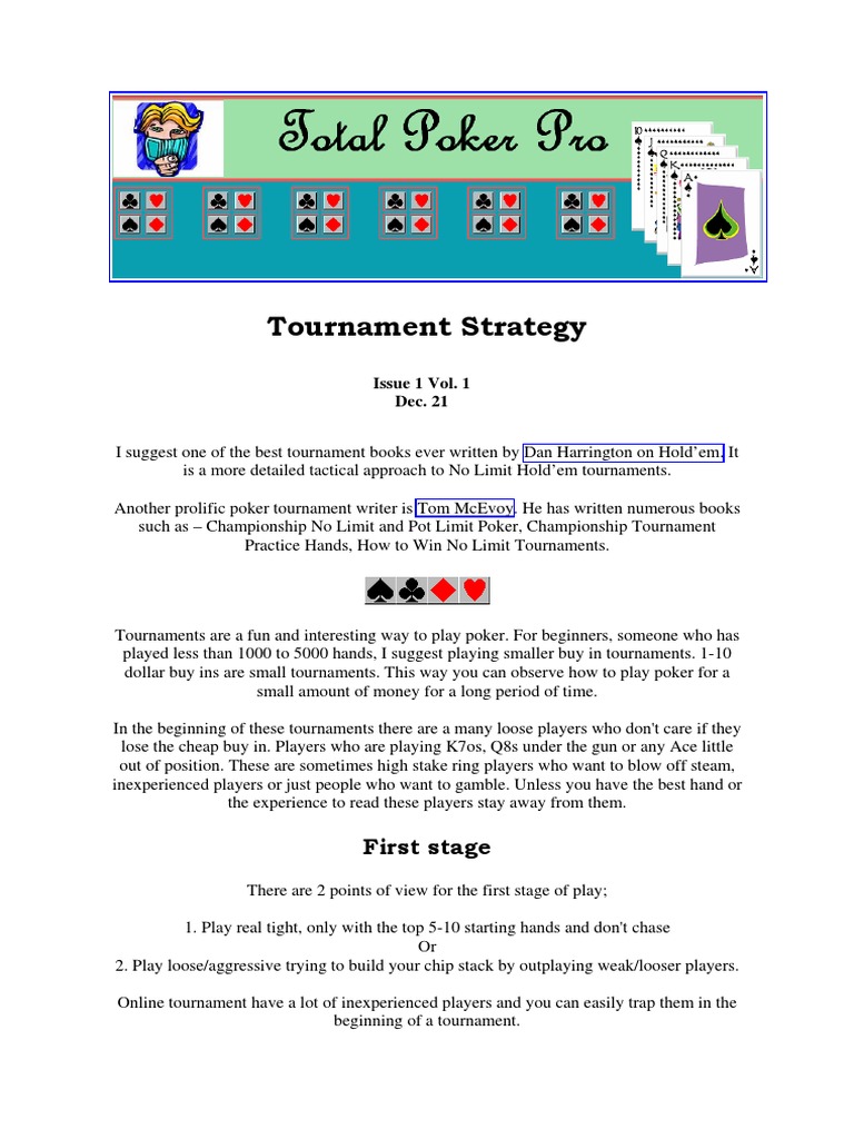 How To Win Poker Tournaments
