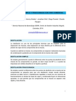 INFORME Dstilacion Simple y Fraccionada